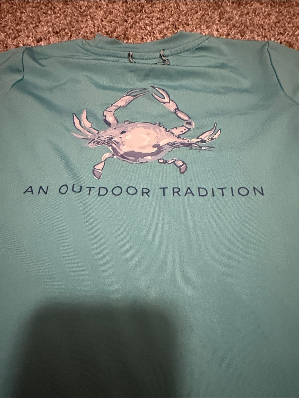 Toddler Boy Short Sleeve Active Tee - Aqua Blue with Fish Detail - Picture 5 of 5